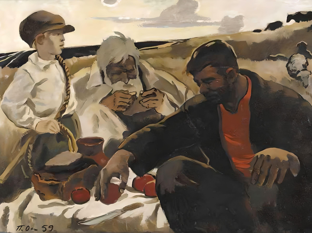  Оссовский Петр Павлович, « Три поколения»,1959, холст, масло, 73 x 97 см