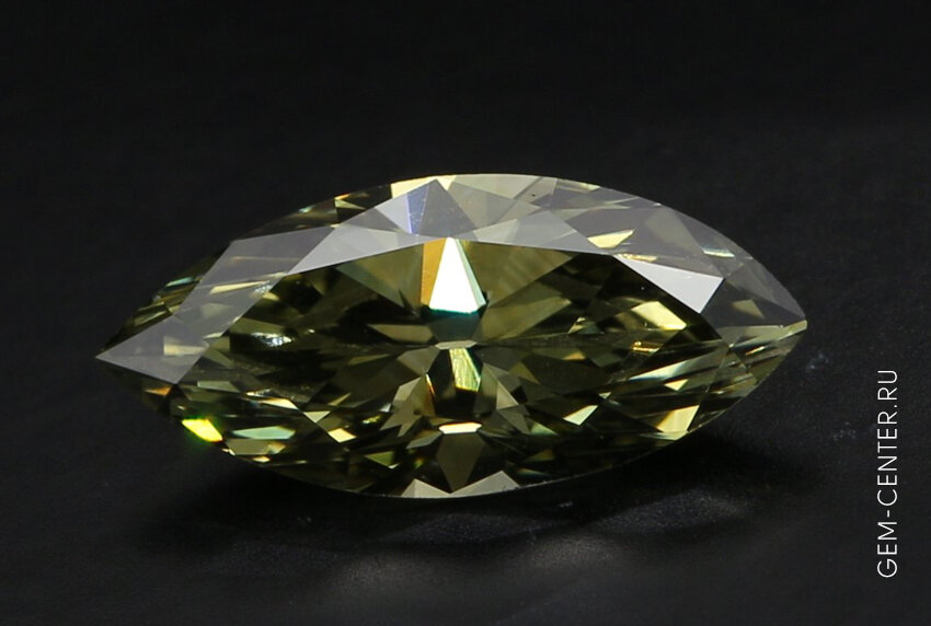 1,01-каратный бриллиант Fancy Deep Yellowish Green / SI1