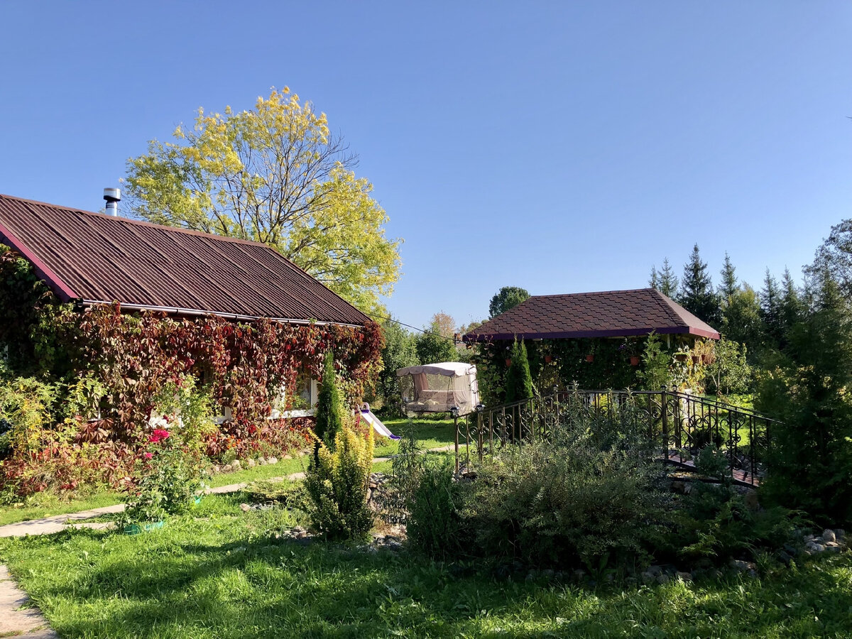 Банька, беседка, пруд.