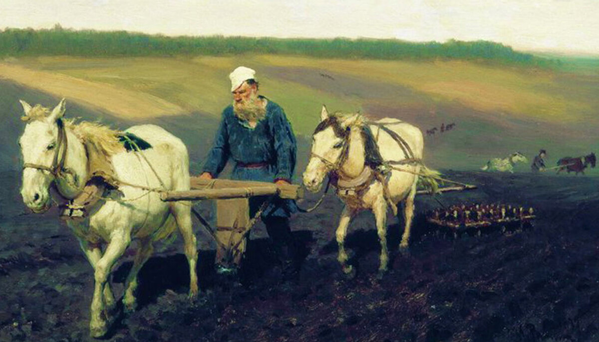 Илья Репин, «Пахарь. Л.Н. Толстой на пашне», 1887 г.