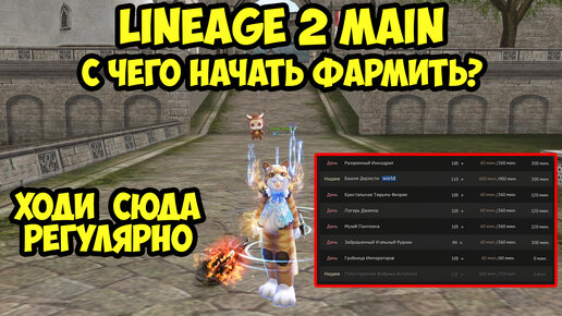 С чего начать фармить в Lineage 2 Main?