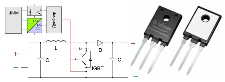 Igbt-транзистора, включенного по схеме с общим эмиттером