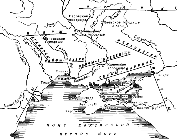 Невры и соседние народы во времена Геродота (по Б. Н. Гракову)