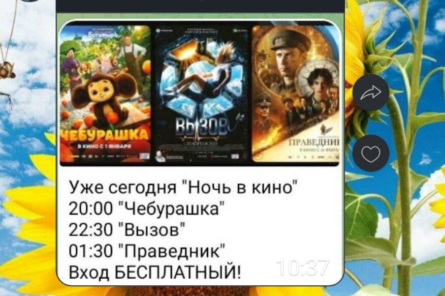 Скриншот местного объявления