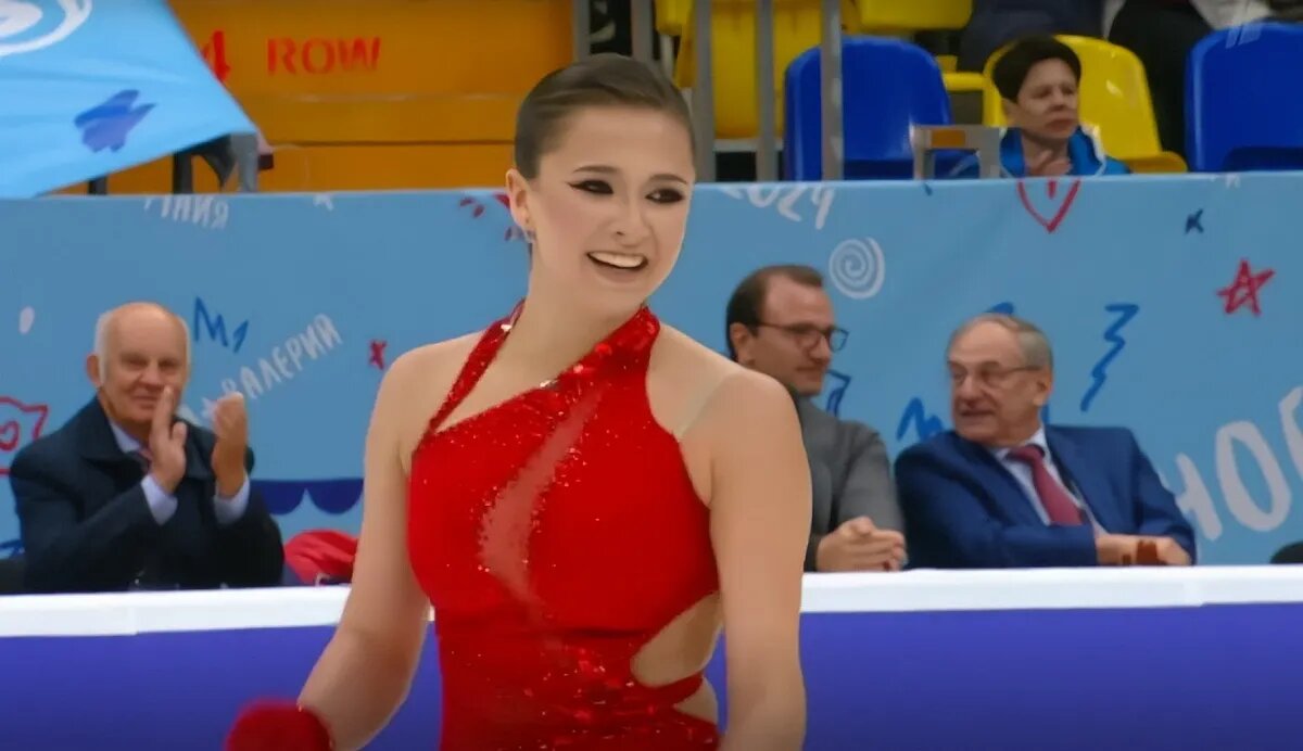 Камила Валиева великолепно откатала программу. Фото: кадр Первый канал