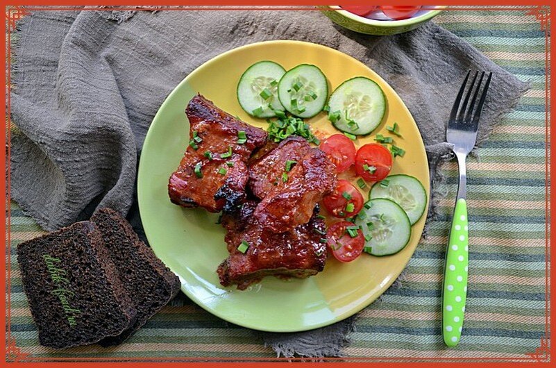Свиные ребрышки в томатном соусе - Пошаговый рецепт с фото. Вторые блюда. Блюда из мяса
