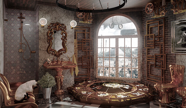 Стимпанк – одновременно романтический и брутальный стиль. Его главная особенность – соединение противоположностей, прошлого и будущего. 