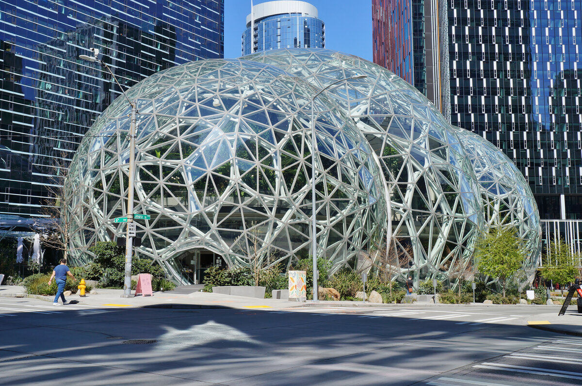 Здание Амазон в Сиэтле. Amazon Spheres, Сиэтл, США. Шарообразные здания в мире. Amazon Spheres, Сиэтл, США. План.