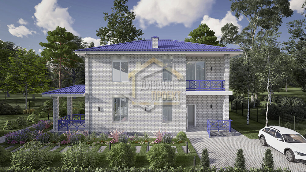 Проекты домов с балконом для строительства в Украине | DOM4M