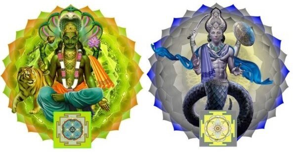 В ведичексой астрологии Южный узел называется Кету, а северный узел - Раху. Они ассоциируются с драконом. Раху - голова дракона, а Кету - хвост дракона