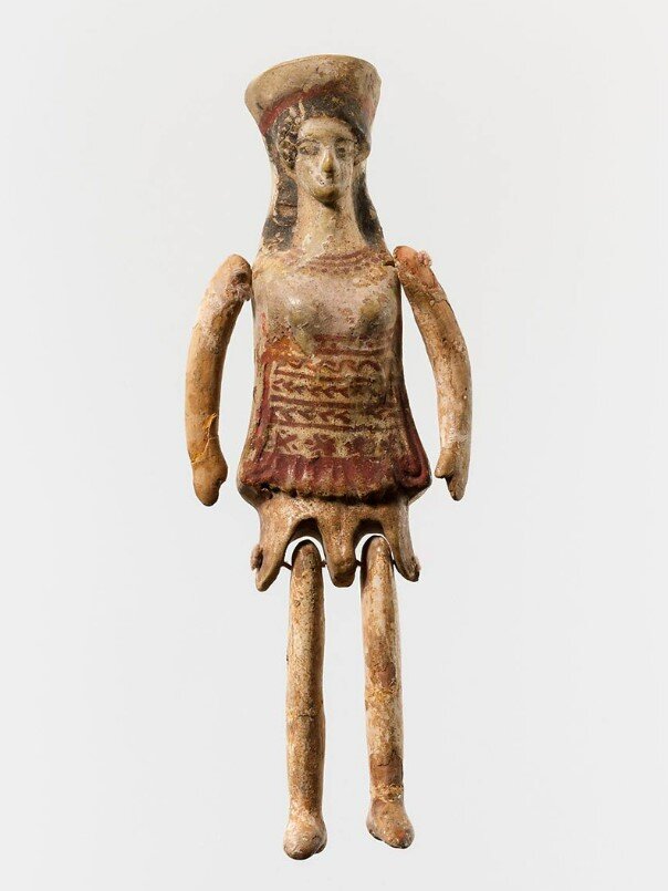 Керамическая кукла на шарнирах из Коринфа, 5 век до н.э.