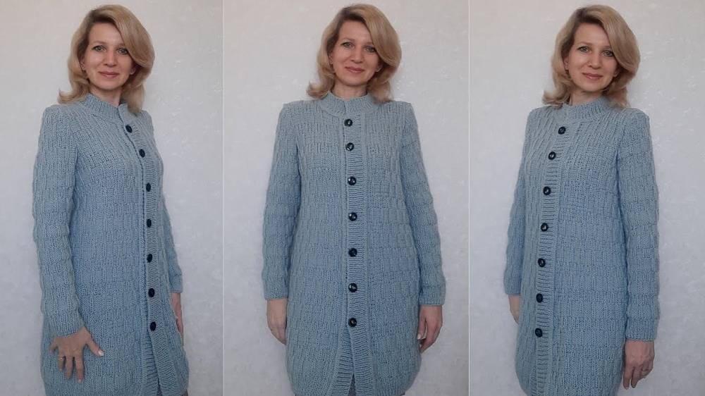 Вязаное женское пальто оверсайз - подробный мастер-класс для начинающих с фото