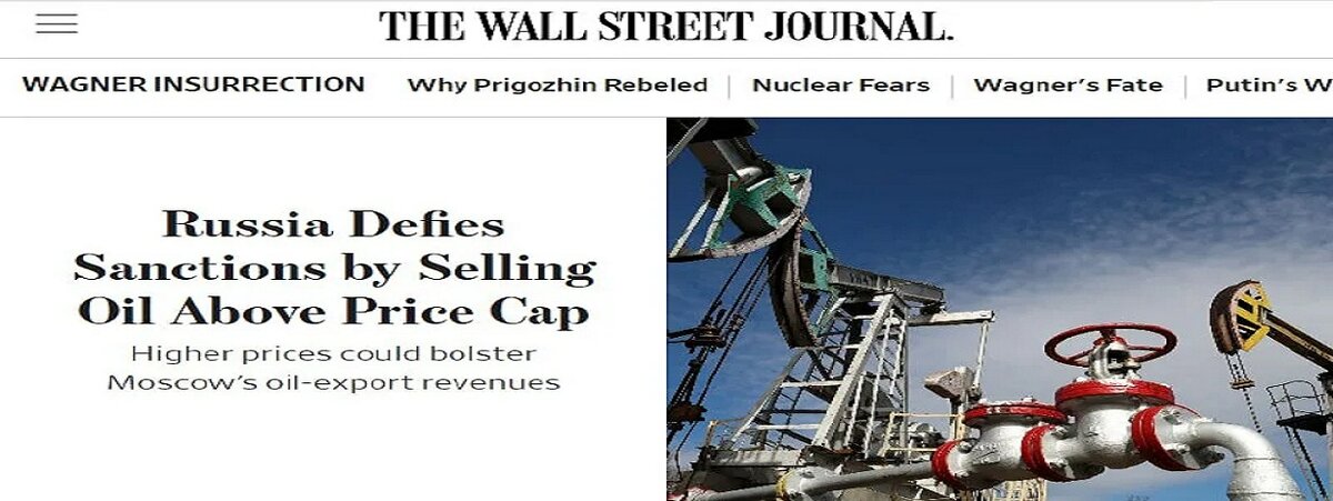 Название статьи "Россия игнорирует санкции, продавая нефть выше предельной цены"