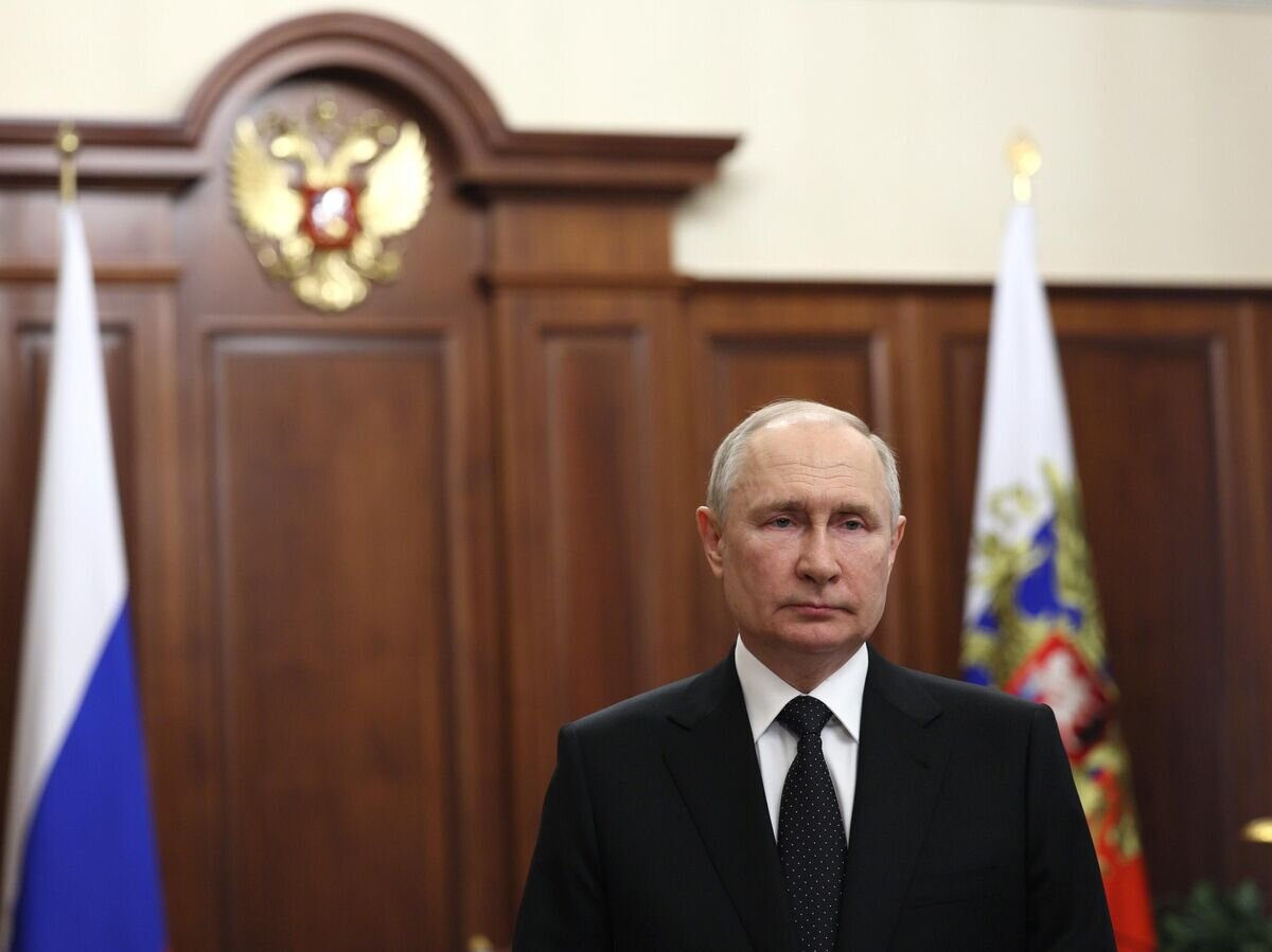    Президент РФ Владимир Путин во время обращения к гражданам России© РИА Новости / Гавриил Григоров
