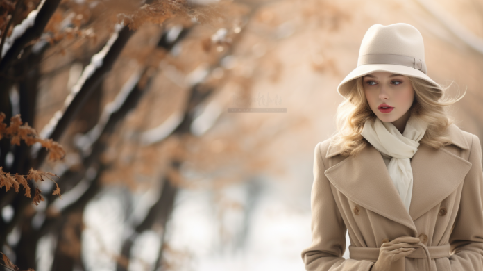 Бежевое пальто