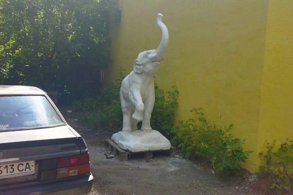    Скульптуру слонёнка с Куйбышевского шоссе в Рязани восстановили. Фото: vk.com/ryazanformat