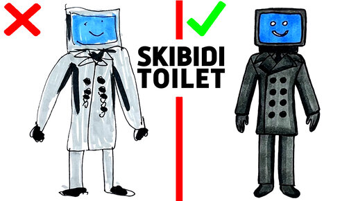 Как нарисовать TV MAN из SKIBIDI TOILET правильно и неправильно