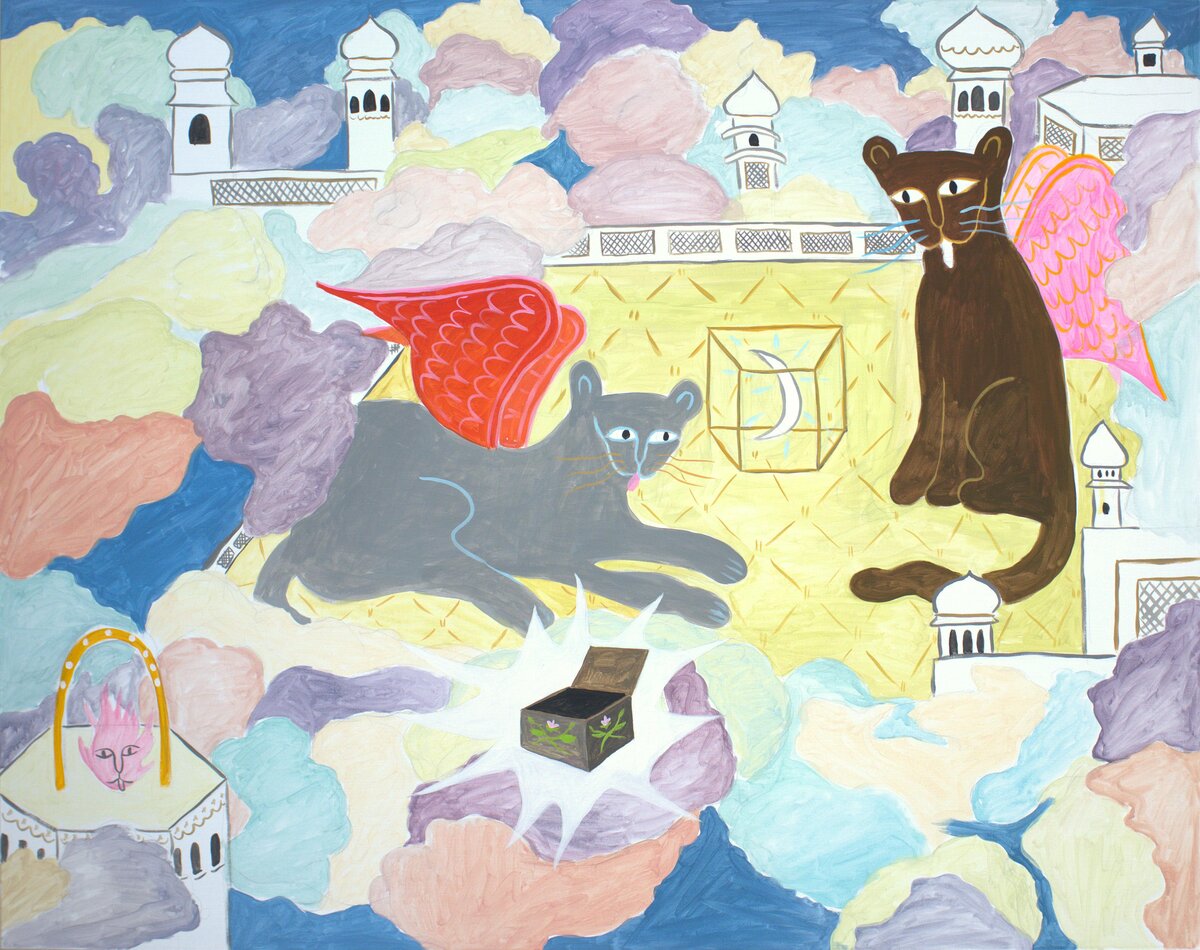    Глеб Баранов. «Ангелы на облаках», 2023. Холст, темпера., фото: архивы пресс-служб
