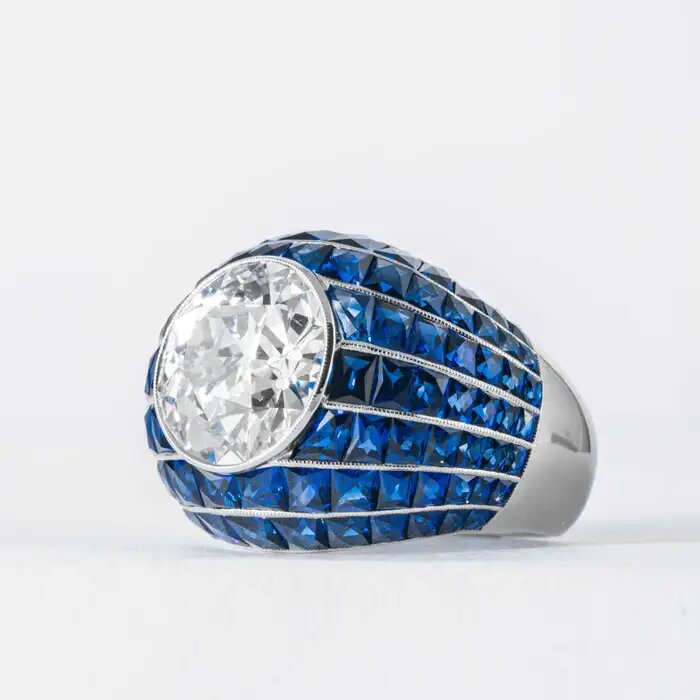 Кольцо Shreve, Crump и Low с бриллиантом старой европейской огранки Bombe.