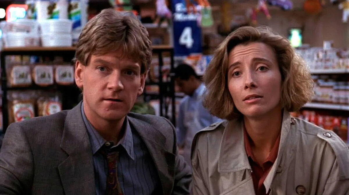 Кеннет Брана и Эмма Томпсон. Кадр из фильма "Умереть заново" (1991)