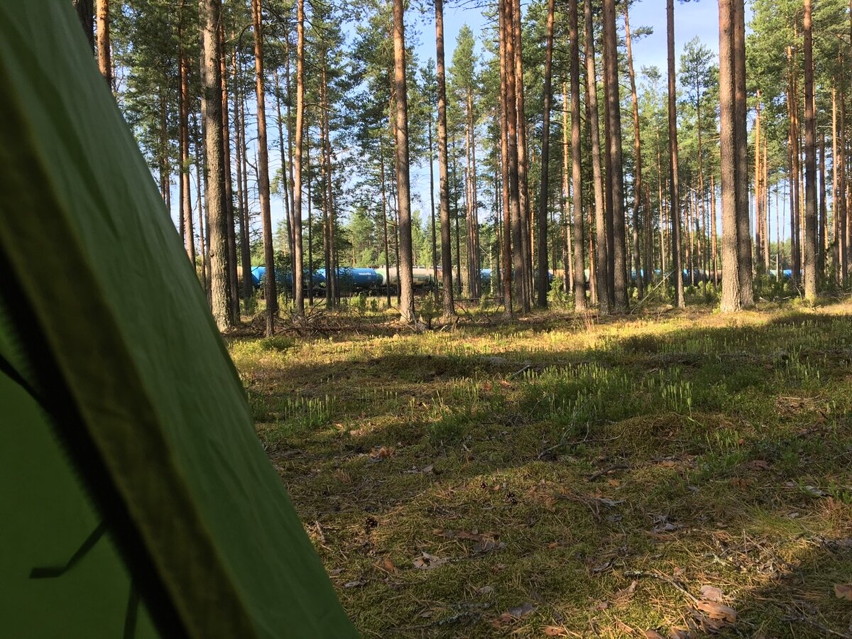 Вид на ЖД из палатки