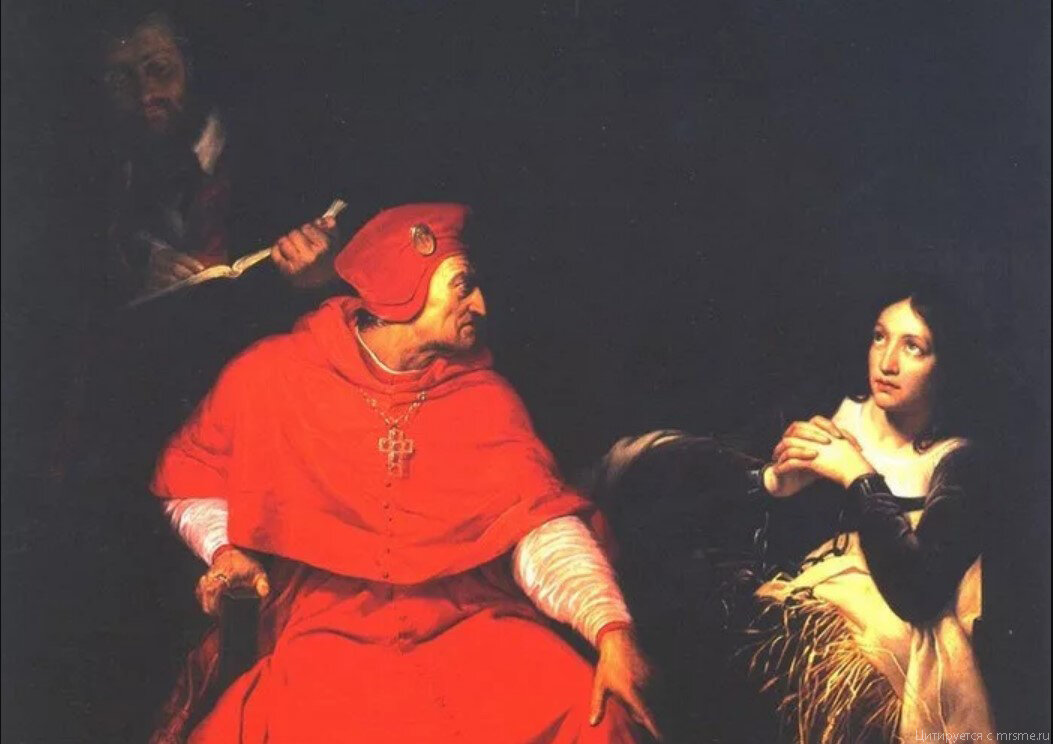 "Жанна и кардинал Винчестерский". Поль Деларош, 1824