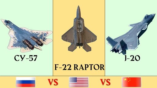 Су-57 (Россия) vs F-22 Raptor (США) vs J-20 (Китай): Трехстороннее сравнение боевых истребителей