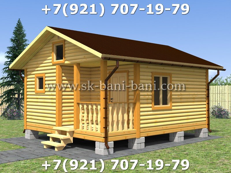 Планировка бани 5х6 из сухого бруса 140х140 с печкой под ключ