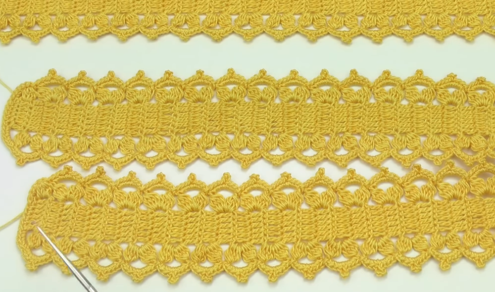 Красивая отделочная кайма крючком Источник: Скриншот из видео