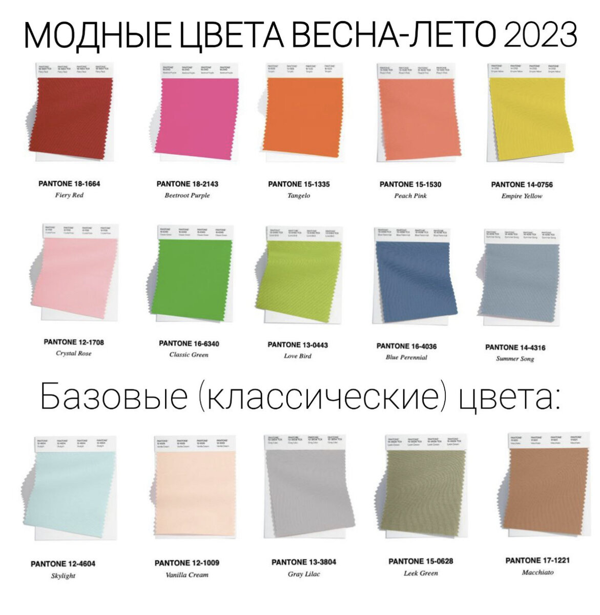 Цвета пантон Весна 2023