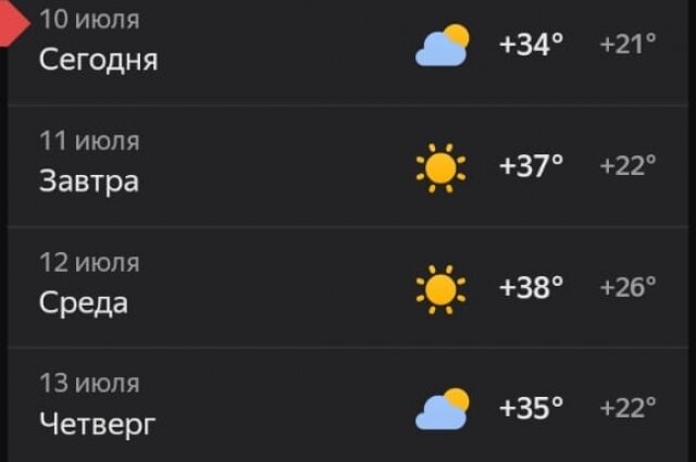    Фото: Скриншот Яндекс Погода