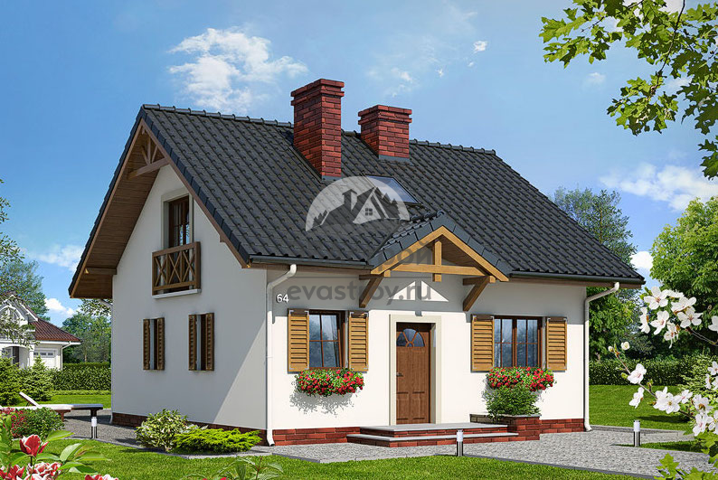 Проект дома 8 на 8 с мансардой и террасой - 102-76