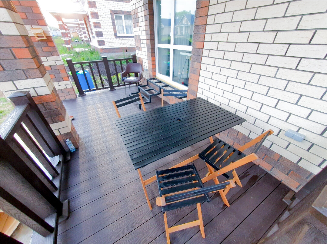 на террасу мы не можем налюбоваться до сих пор - вышло прямо так, как было в картинках в голове