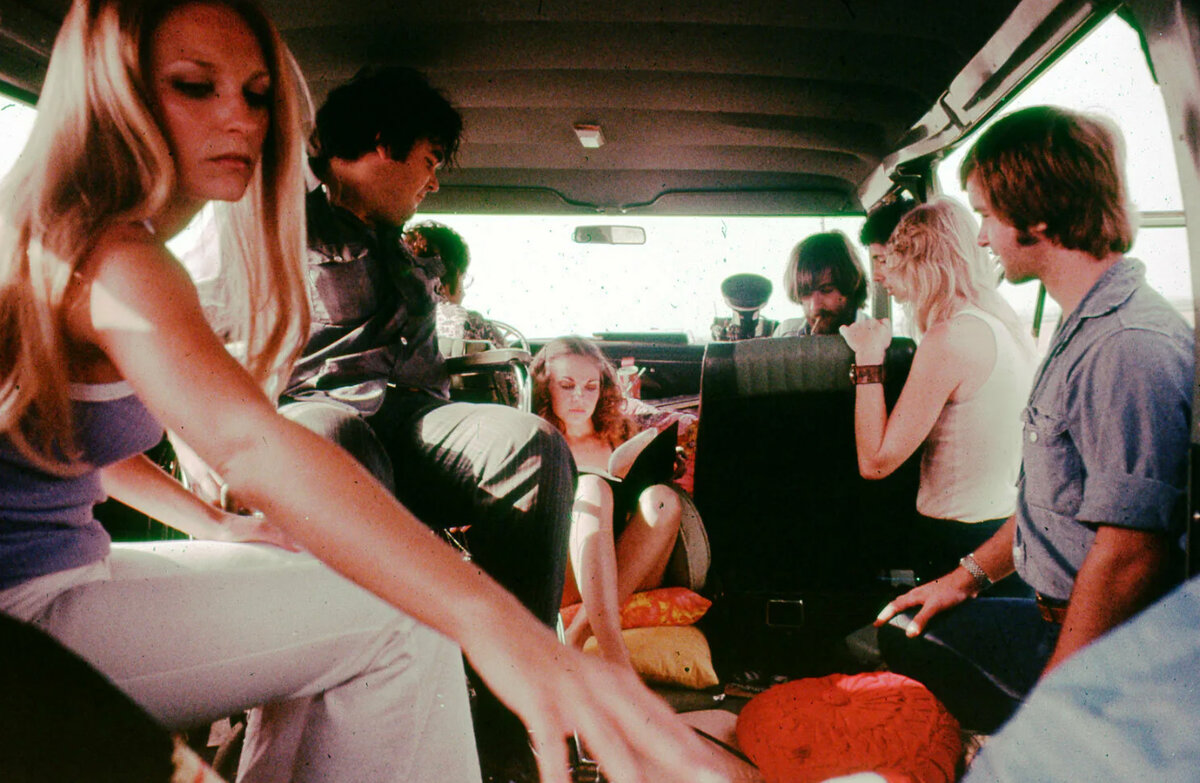 На съемках фильма "Техасская резня бензопилой"(1974)