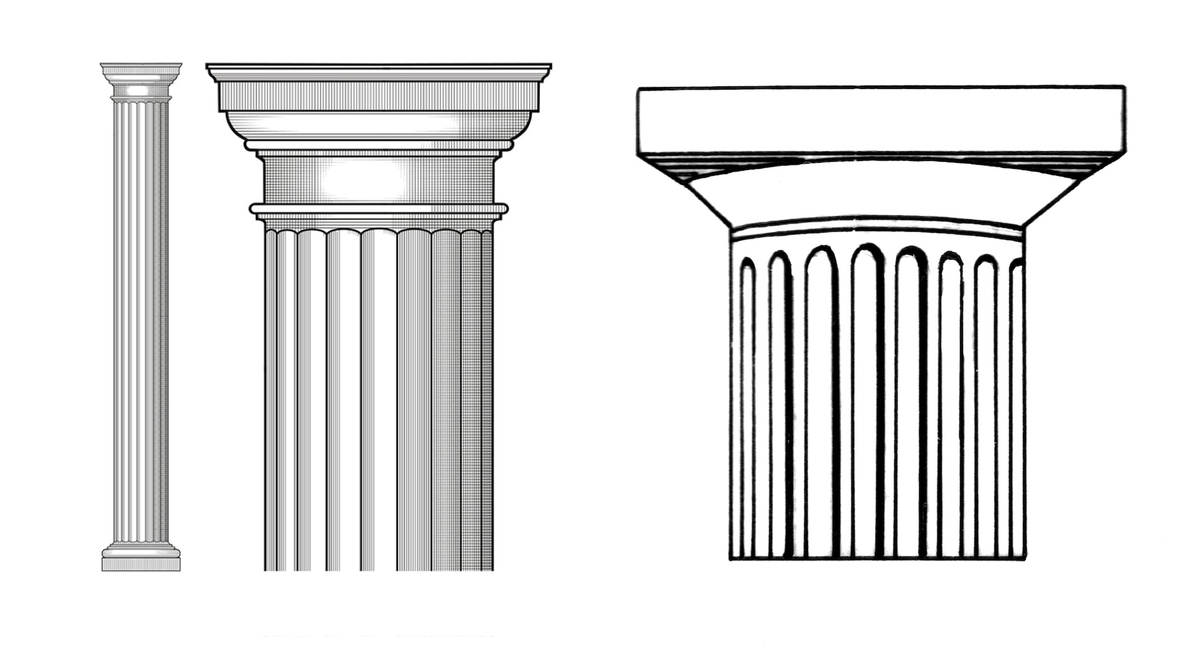 Дорический ордер, капитель колонны