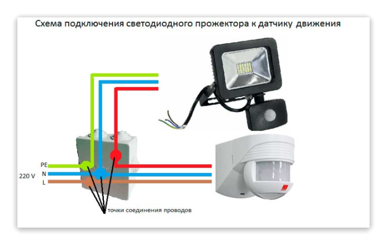 Подключение датчика движения дд 008 к прожектору Датчик движения + схема подключения YouTube