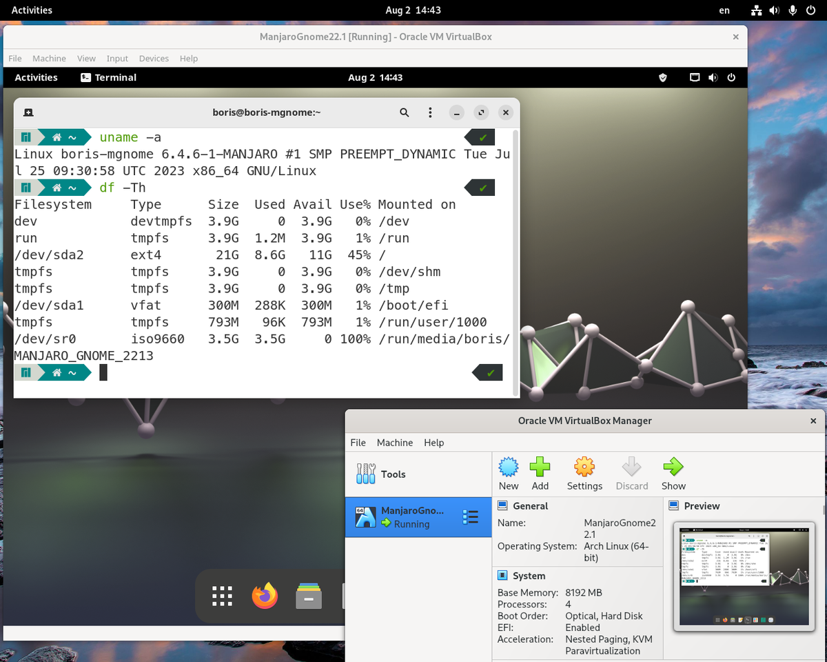 Oracle's VM установлена в UEFI конфигурации (Secure boot disabled)