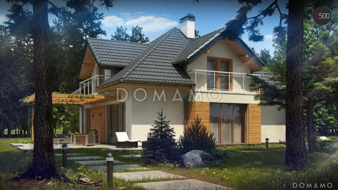 Проект D2769 — дом с мансардой и балконами