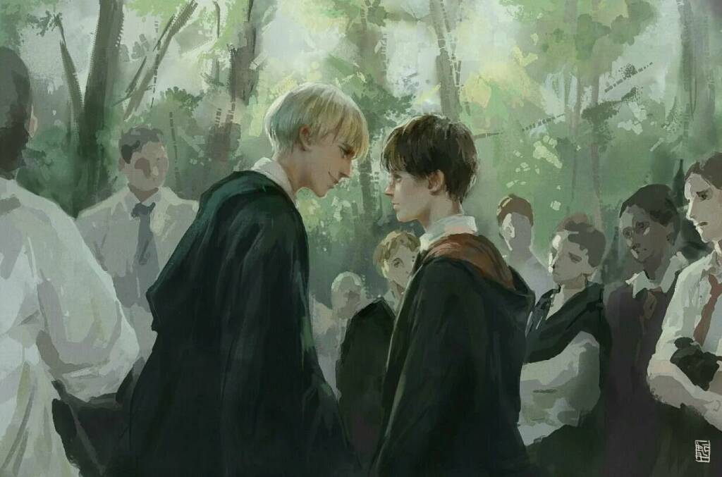 Драко против Гарри Поттера (арт Pinterest).