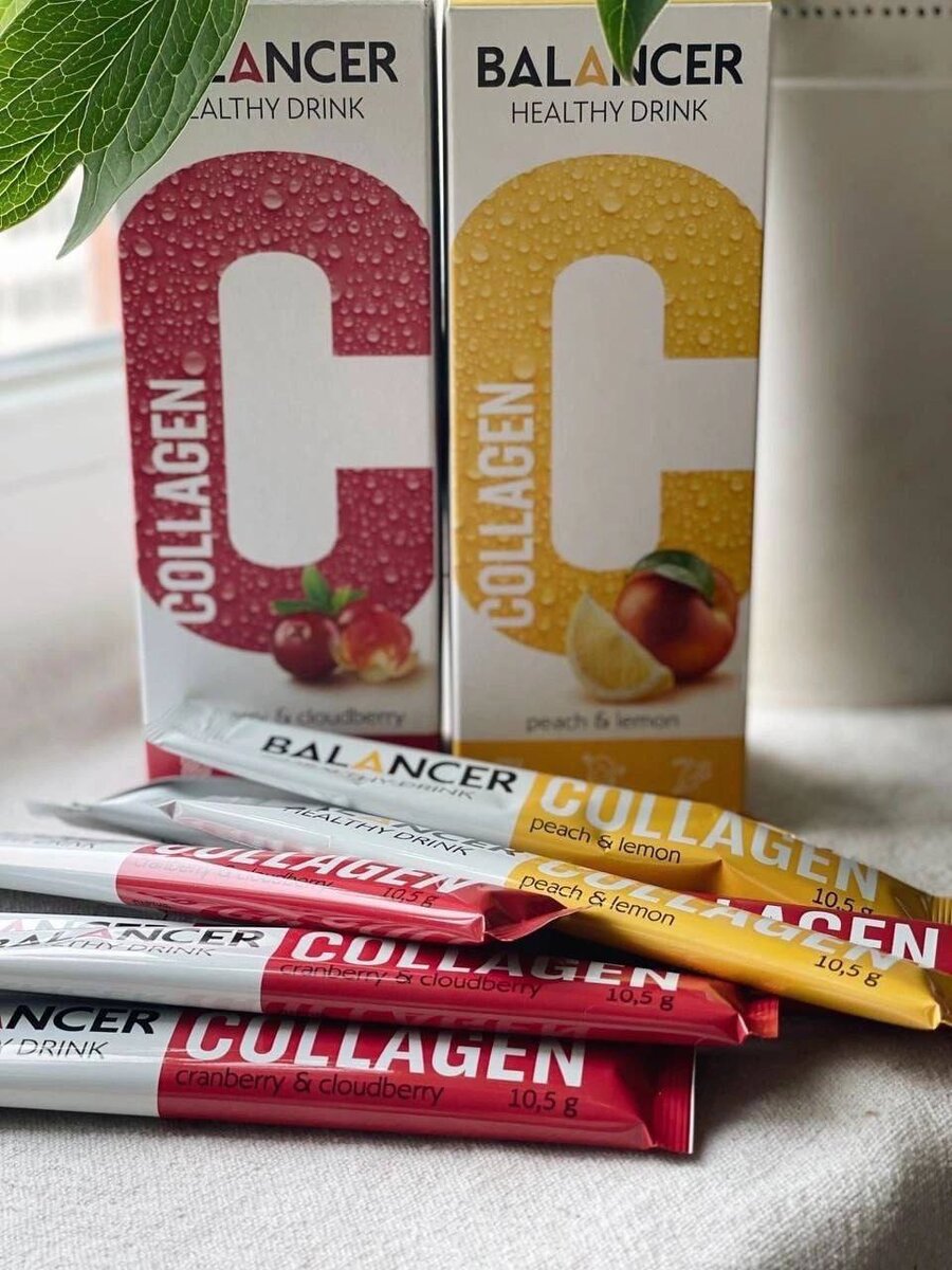БАЛАНСЕР БАД КОЛЛАГЕН, два разных вкуса, Персик- лимон и Клюква - морошка