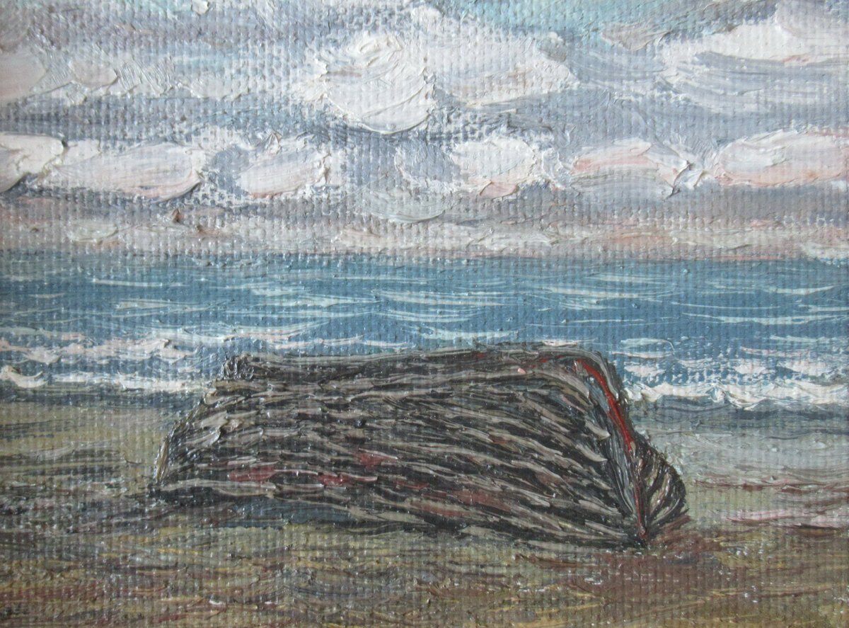 "Старая лодка" холст.масло 14х18