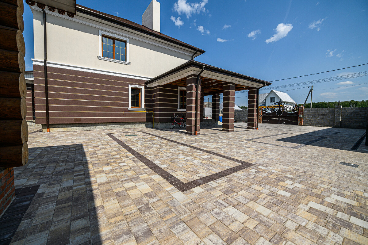 Укладка тротуарной плитки в Тюмени, село Луговое