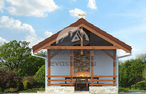 Проект беседки с камином - VR-55