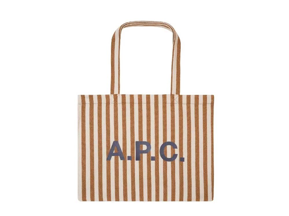 Сумка-шоппер APC из ткани в полоску