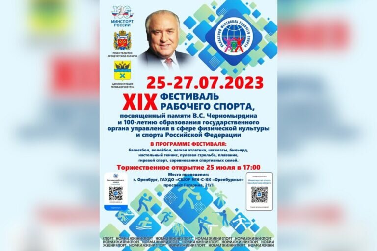    Около 600 спортсменов примут участие в финале XIX Фестиваля рабочего спорта в Оренбурге Марина Шарт