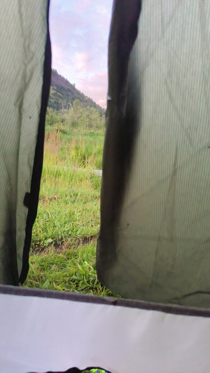 Утренняя разведка из палатки