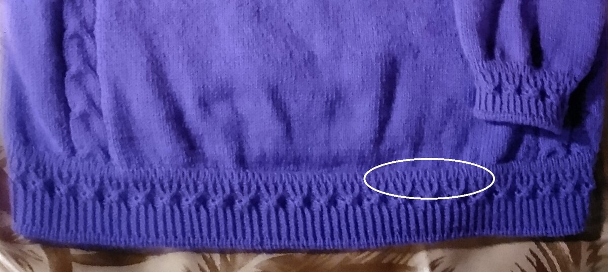 Узор резинки из книги Хитоми Шида. Рулик обозначен белым овалом