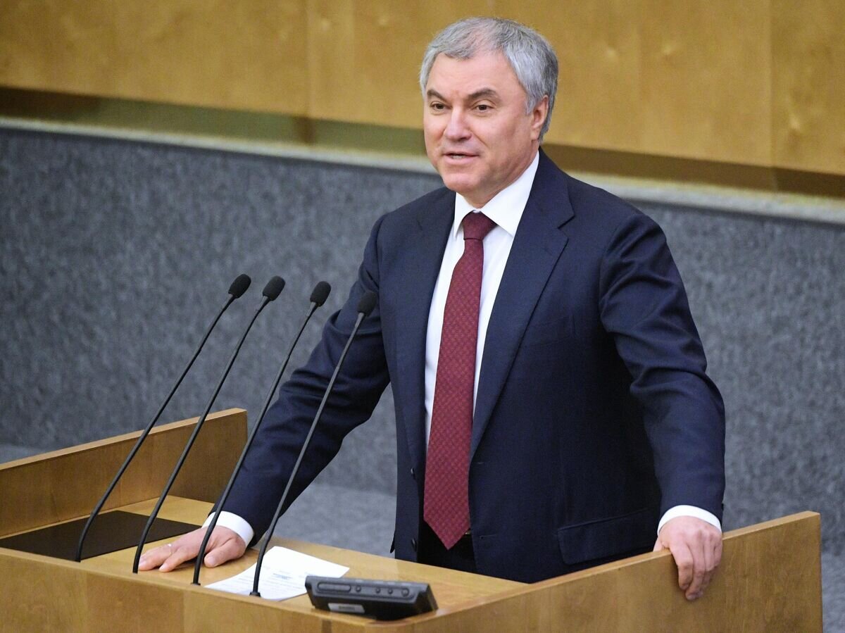    Председатель Государственной Думы РФ Вячеслав Володин выступает на первом пленарном заседании весенней сессии© РИА Новости / Владимир Федоренко