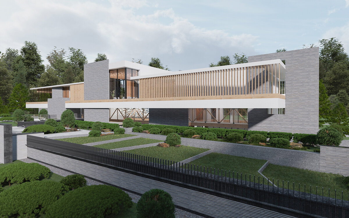 Вид дома с дороги