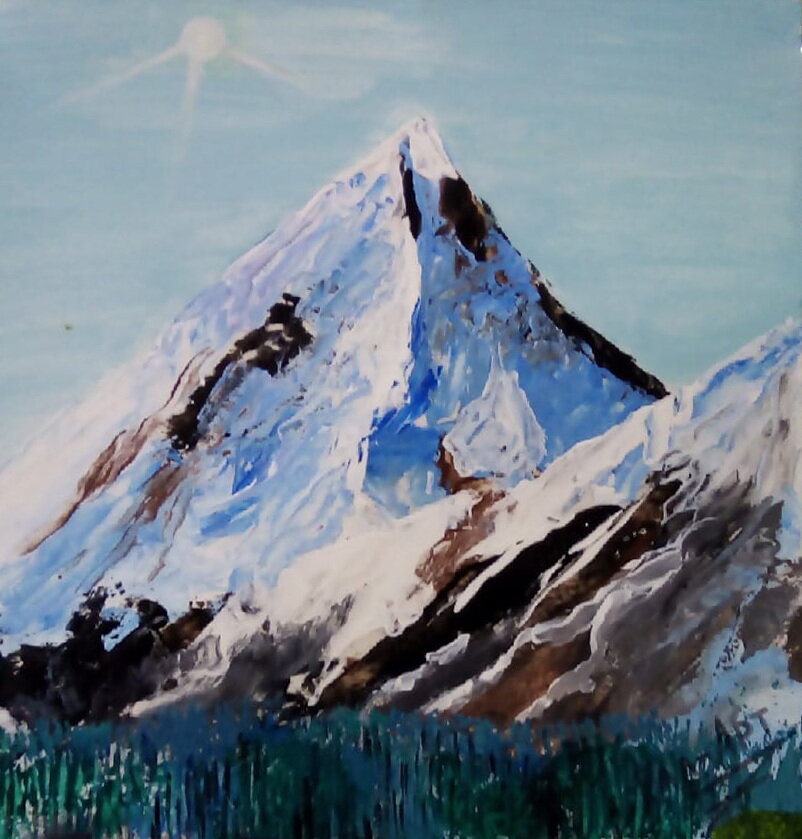 Художник: Галина Бабенкова, "Вершина". Пластик 18х18 см. Акрил. 
